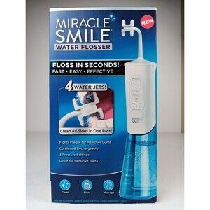 Miracle Smile Deluxe Pro Water Flosser Cordless Rechargeable 1 Pack New Sealed